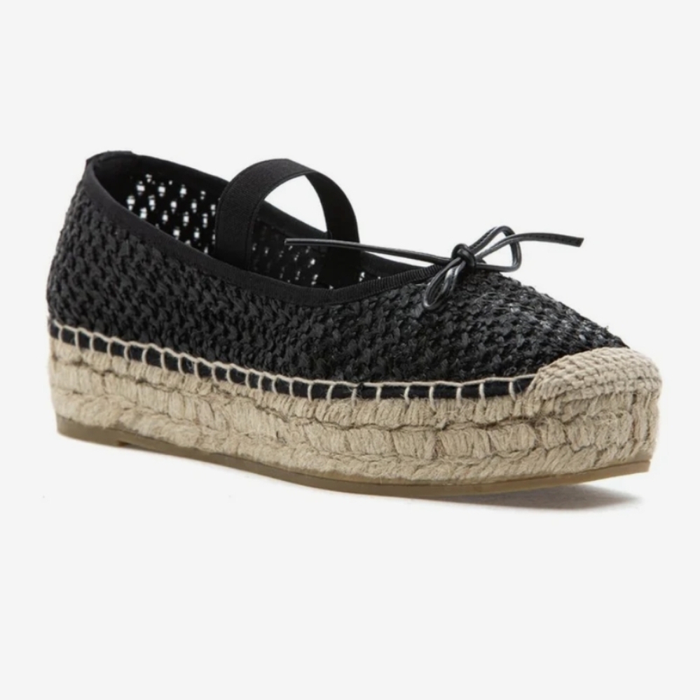 275 Central Manaea Mary Jane Espadrille Black & Natural NEW Size 37 Or US 7 $156
